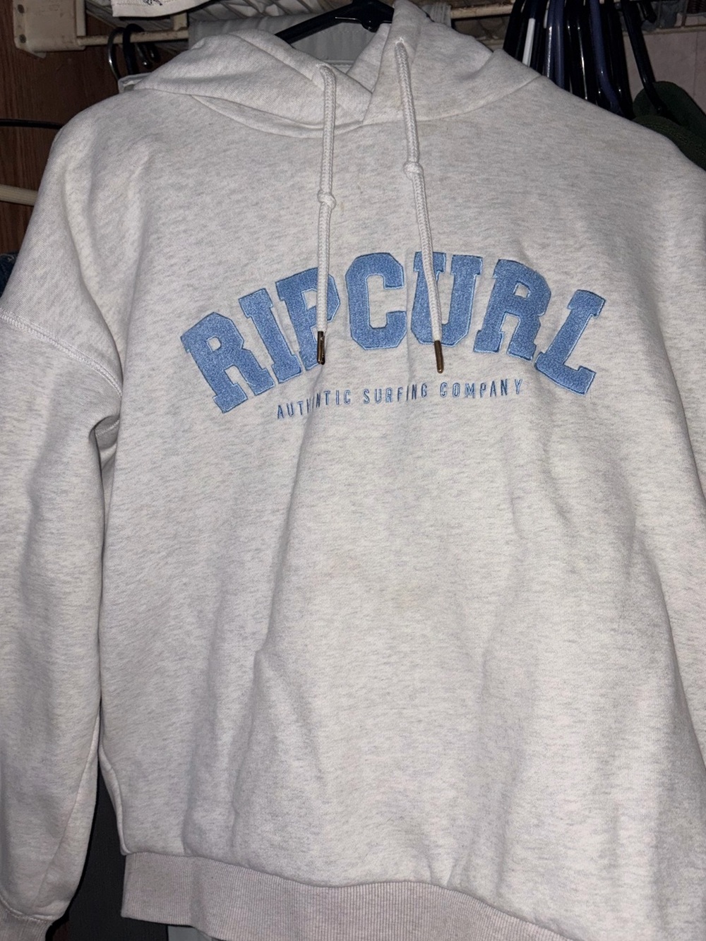 Rip Curl Light Gray Hoodie with Blue Chest Logo